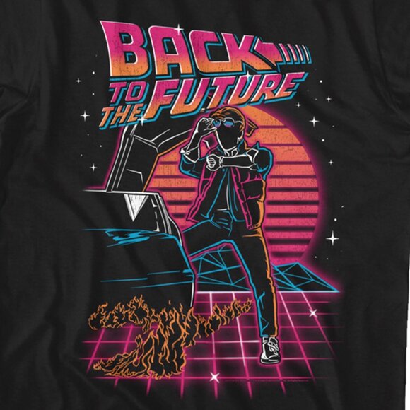 Back To The Future Synthwave T-Shirt 80s Retro Movie Graphic Tee 05 - Picture 2 of 5